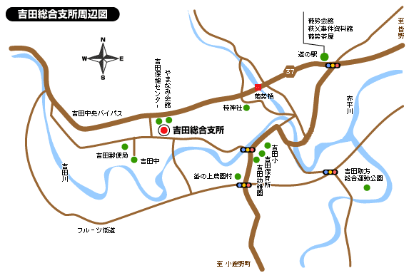 吉田総合支所周辺図