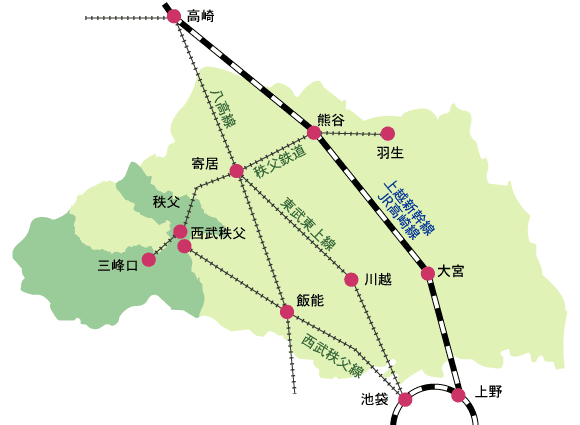 電車でのアクセス図